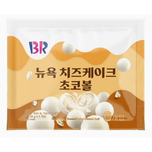 배스킨라빈스 뉴욕 치즈 케이크 초코볼 (32G*6입) 사무실 간식 디저트, 3개, 32g