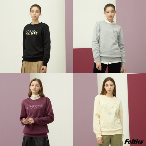 내돈내산 여성 23WINTER 더블 웜 레터링 융기모 스웨트 셔츠 4종 후기 상품