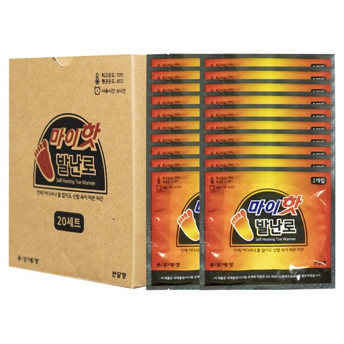 2023년 가성비 최고 마이핫주머니 - 다봉산업 마이핫 발난로 (1통 2매입 20세트), 2통