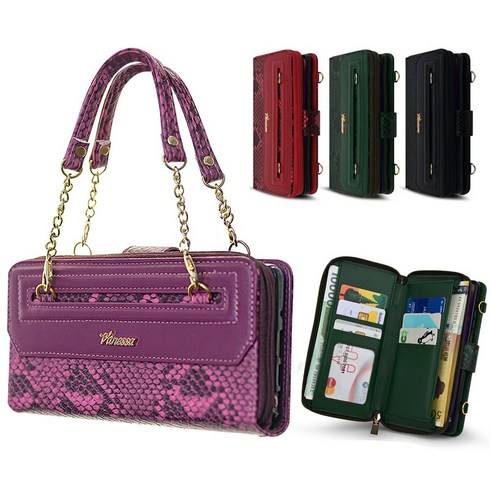 레드울프 그레타지퍼 양면 수납 미니백줄 지갑형 핸드폰케이스