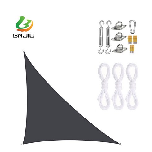 2023년 가성비 최고 홀리데이타프 - BAJIU 타프스크린 삼각형 홀리데이타프 그늘막 옥스퍼드 타프 액세서리 세트, 블랙, 3*3*4.3m