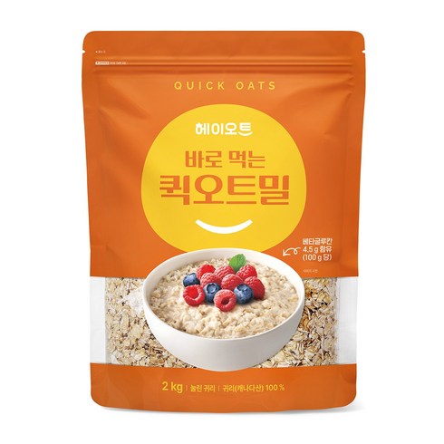 오트밀큐브 - 헤이오트 바로먹는 퀵 오트밀 2kg, 1개