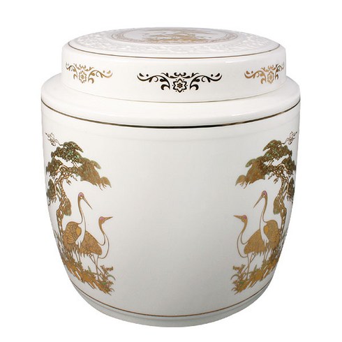 [유골함코리아] 도예단지칼라송학 [유골함 납골함 봉안함 진공함 이중진공함 삼중진공함 진공유골함 수목함 위패 전문 개장유골함 이장유골함], 각인작업, 1개