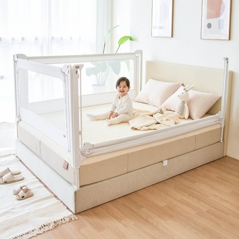 [꿈비] 끼임방지 아기 침대 패밀리 안전 가드 150x80cm, 단품, 1개