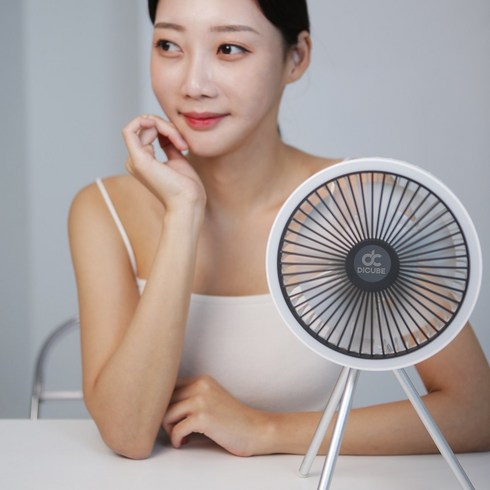 사무실 책상 탁상용 저소음 무선 선풍기 USB 충전용 캠핑 낚시 코스트코 탁자 선풍기, 스노우 화이트