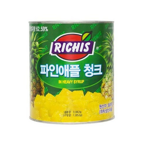 리치스 파인애플 청크, 3062g, 2개입