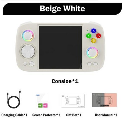 rgcube - RGCUBE 휴대용 비디오 게임 콘솔 배터리 인치 안드로이드 플레이어, 3) Beige White  256G9K Games