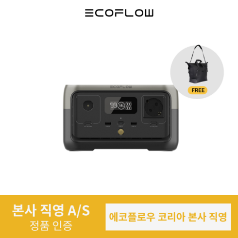 인산철파워뱅크 - 에코플로우 인산철 파워뱅크 리버2(256Wh)캠핑 차박, 단품, 1개