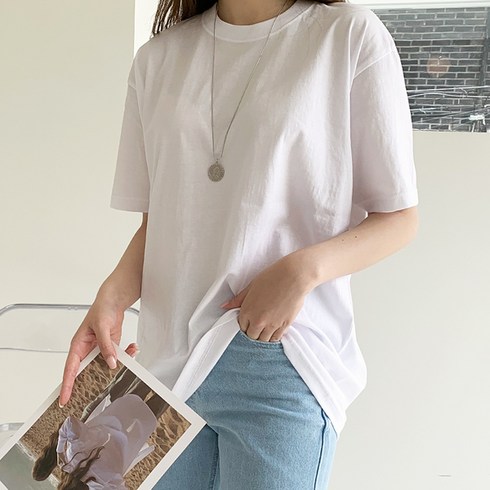 티데일리 남녀공용 20수 라운드 무지 반팔 티셔츠 3장 세트