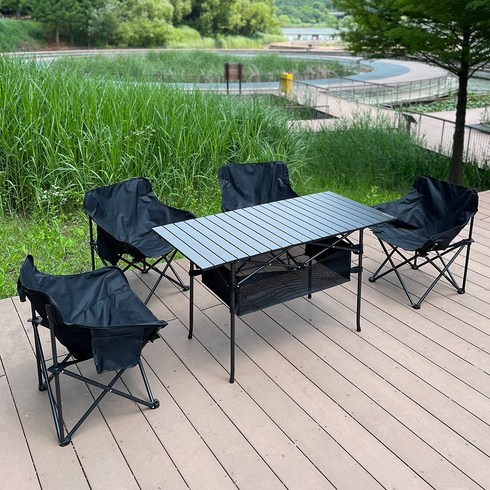 2023년 가성비 최고 캠핑테이블의자세트 - 캠필드 컴포트 캠핑 테이블 의자 세트, F - 6인특대형+의자4개