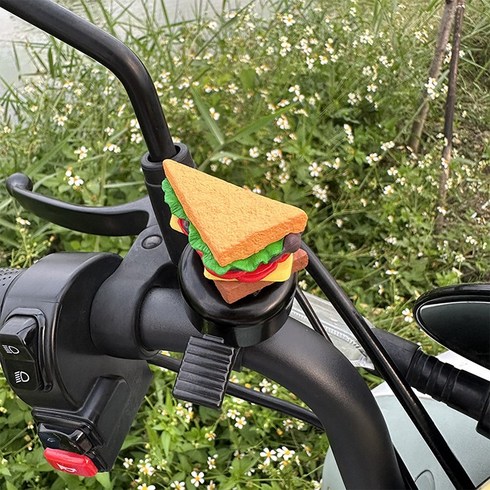 몬드스팟 귀여운 자전거 킥보드 벨 햄버거 따릉이 종 경적 소리 YY5664, 1개, 샌드위치