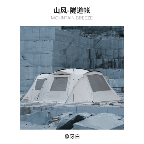 에르젠페가수스s3 DRASOUL 터널텐트 야외 원룸 투룸 알루미늄바 캠핑 비막이 휴대용텐트, 아이보리 텐트+천장