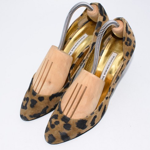 2395.슈콤마보니 레오파드 미들힐 펌프스/정품/여성