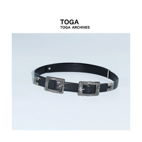 토가벨트 - 일본 토가 TOGA TOO 남성 가죽 벨트 남성 패션 벨트 2컬러 DOUBLE SQUARE BUCKLE BELT