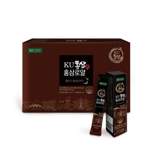 건국유업 6년근 KU홍삼진 홍삼로얄 10mL x 30포 진세노사이드15mg, 300ml, 1개