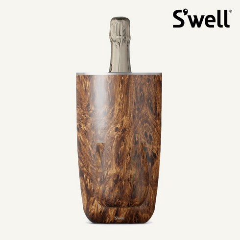 (스웰 공식 온라인스토어) 와인 칠러 와인 쿨러 (S'well Teakwood wine chiller), 티크우드 와인칠러, 750ml