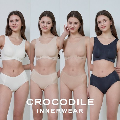 크로커다일 스트랩  V넥 인견 감탄브라 - [크로커다일] 감탄브라 라이크라 인견쉘론 U넥V넥스트랩 패드일체형 브라+팬티 8종세트 택1