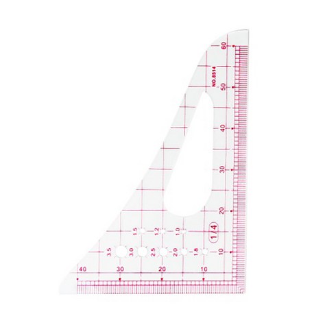 JStrading 의상학과 신학기 준비물 미싱 재봉틀 의류부자재, 74-1. 투명 축도자 (1/4), 1개