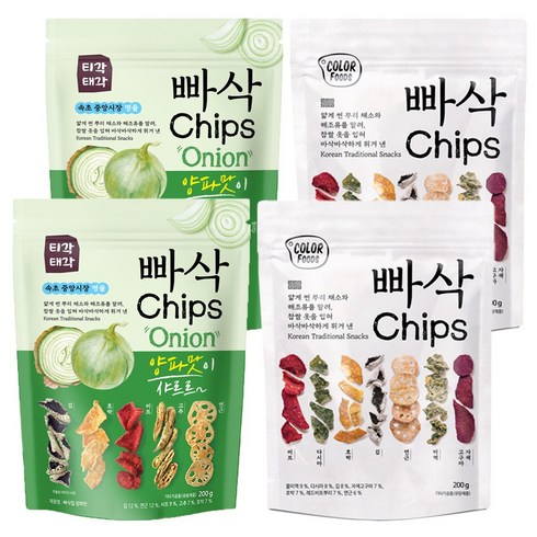 빠삭칩 200g x 2개 + 빠삭칩(양파맛) 200g x 2개, 1세트