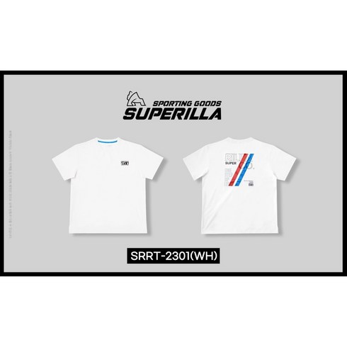 [SUPERRILLA] 슈퍼릴라 신상티셔츠 SRGT-2301 (WH) 화이트컬러 배드민턴&탁구&스쿼시&테니스&스포츠&라온스포츠