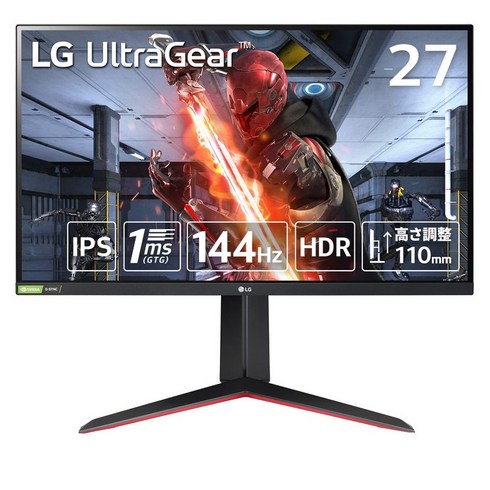 LG UltraGear 27GN65R-B 27 HDIPS144Hz1ms(GTG)G-SYNC Compatible FreeSync 게이밍 모니터 인치풀 PremiumHDRHDMI DisplayPort피벗 높이