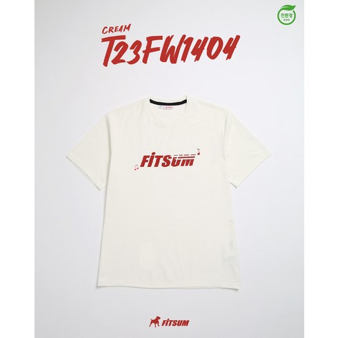 핏섬 Fitsum T23FW1404(CR) 남여공용 반팔티셔츠 배드민턴 복 탁구 스쿼시 테니스의류