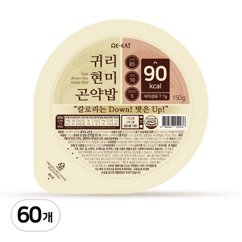 리잇 귀리현미 곤약밥, 60개, 150g