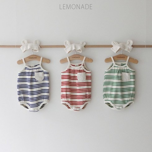 레모네이드아기옷 - 레모네이드 여름 아기옷 아기의류 남여공용 에코 바디슈트 SET(헤어밴드포함)