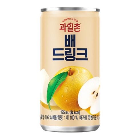 과일촌 배 드링크 175mlx30캔x2박스, 60개, 175ml