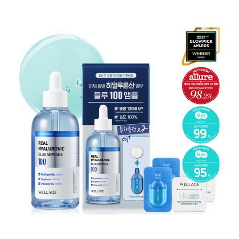 웰라쥬리얼히알루로닉 - 웰라쥬 리얼 히알루로닉 블루 100 앰플 기획SET, 100ml, 1개