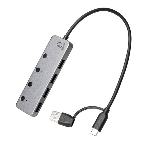 디그딕 USB허브 C타입 듀얼커넥터 스위치 4포트 USB3.0허브 H1003SD