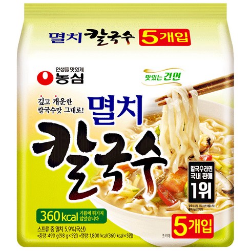 농심 멸치 칼국수, 490g, 1개