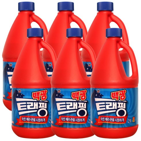 트래펑 백광 배수구 세정제, 2L, 6개