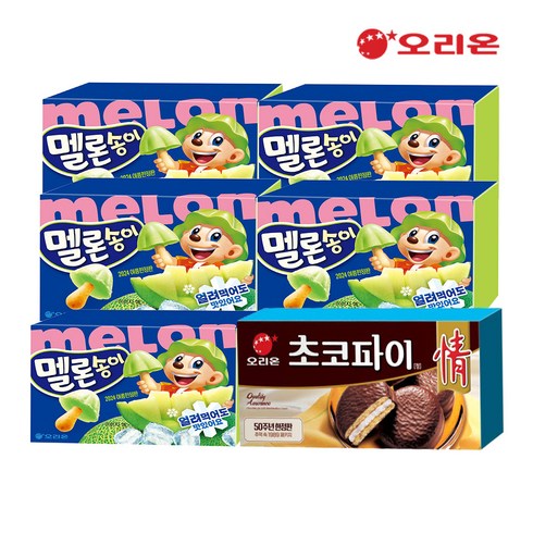 멜론송이 - [여름한정] 오리온 멜론송이&초코파이 레트로, 1개, 328g