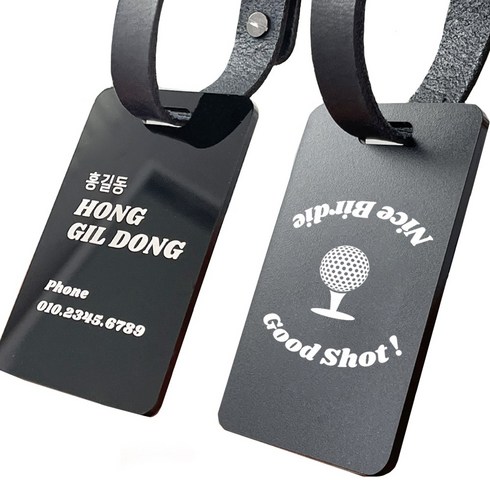 2023년 가성비 최고 골프백네임택 - 더오래 골프백 네임택 캐디용품 블랙 네임태그 아크릴 골프가방 보스턴 이름표