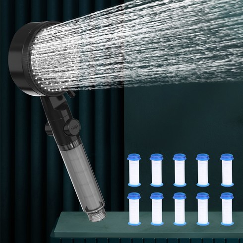 FASEN 마사지를 할 수 있는 샤워기헤드 샤워기필터 포함 샤워기 필터 샤워기 샤워필터 샤워기헤드필터수압상승절수샤워헤드4단조절, 1개, 옵션1