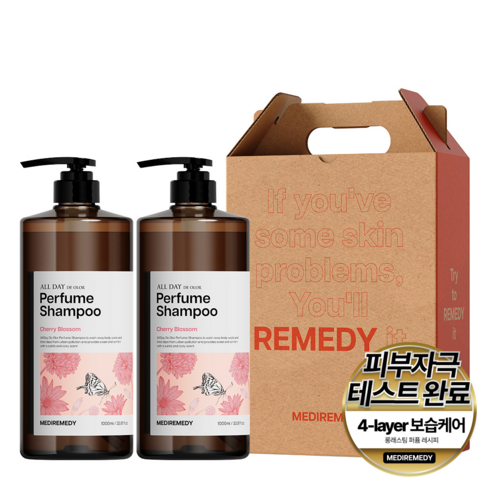 메디레머디 퍼퓸 샴푸+샴푸 선물세트 체리블라썸 1000ml, 1세트