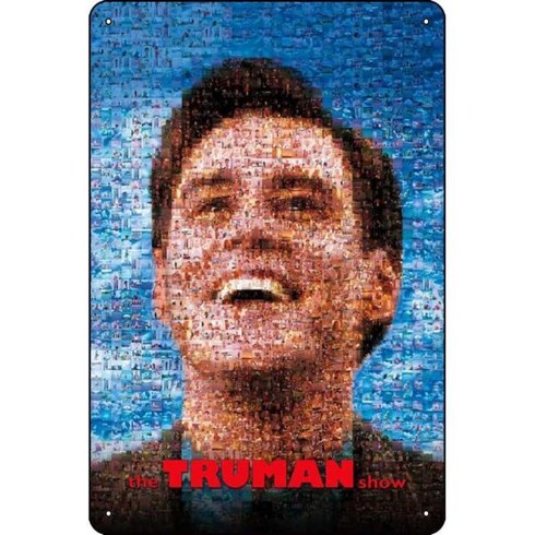 더 트루먼 쇼 (1998) 영화 포스터 빈티지 메탈 틴 사인 레트로 스타일 벽판 장식 8x12인치