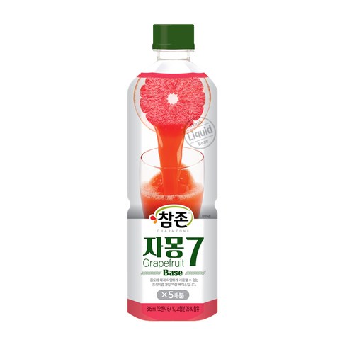 참존 과일베이스 자몽7 835ml / 5배희석음료 뷔페음료 슬러쉬원액 칵테일시럽 과일시럽 대만빙수시럽 일본빙수시럽, 1개, 1개