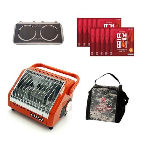 2023년 가성비 최고 피엔코 가스난로 - 피엔코 휴대용 가스히터 PH-1500 전용가방 + 열 차단판, 피엔코 가스히터 레드