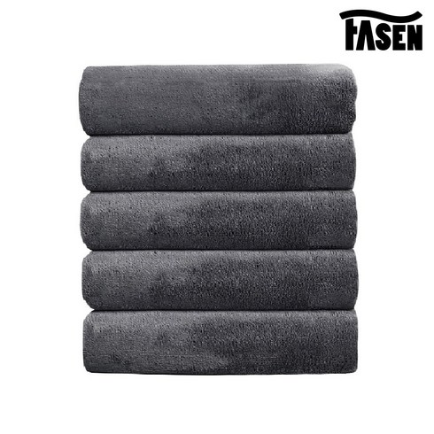 FASEN 호텔수건 먼지없는수건 128g 고급수건, 그레이, 5개