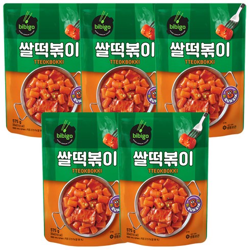 비비고쌀떡볶이 - 비비고 쌀떡볶이, 5개, 575g