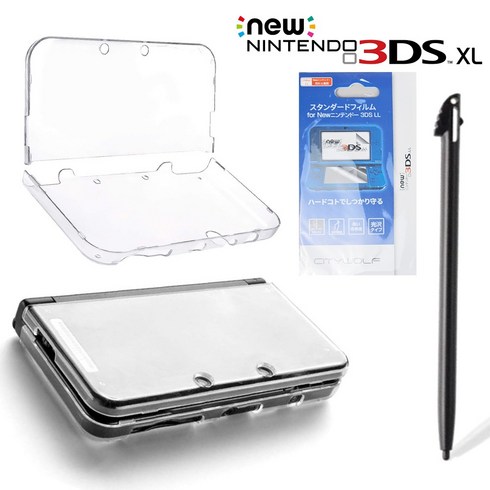뉴 닌텐도 3DS XL LL 투명 크리스탈 케이스 풀커버 액정 필름 터치펜 3종 방탄셋트, 뉴 닌텐도 3DS XL(LL) 3종 방탄셋트, 1개