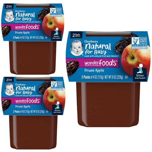 거버 푸룬 사과 퓨레 2단계 이유식 Gerber 2nd Foods Prune Apple 226g 3팩