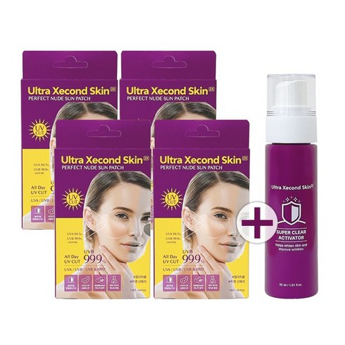 울트라 세컨스킨 시즌2 울트라세컨스킨 투명 선패치 2X 4박스+세럼30ml, free, 4박스+엑티베이터 30ml