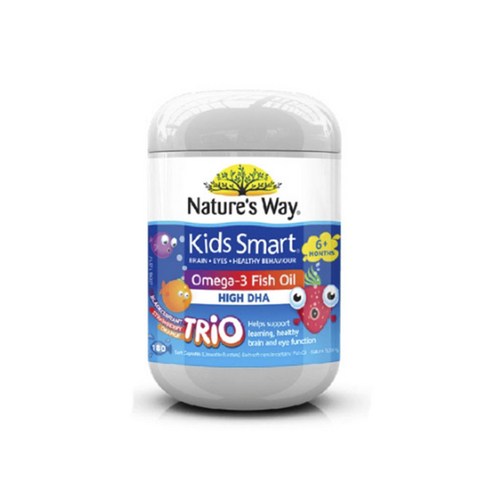 NATURES WAY KIDS SMART TRIO 네이쳐스 웨이 키즈 스마트 오메가3 피쉬오일 트리오 180캡슐, 1개