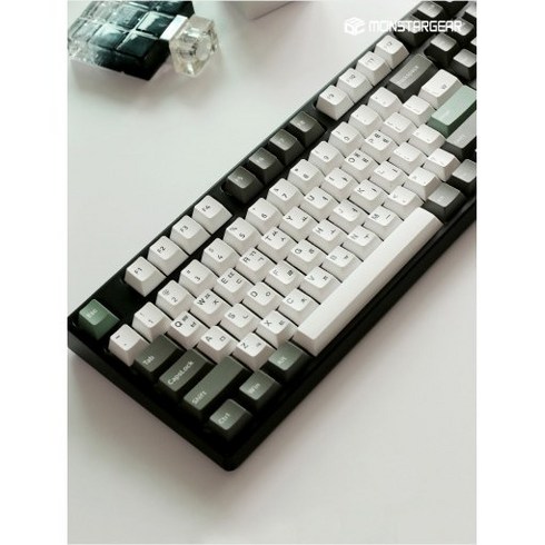 몬스타기어 마카롱 키캡 흑임자라떼 PBT키캡 체리프로파일 커스텀키보드, 흑임자라떼-PBT키캡