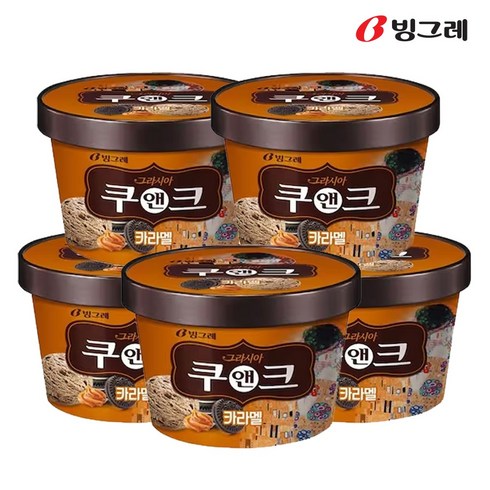 빙그레 투게더 쿠앤크 카라멜, 750ml, 5개