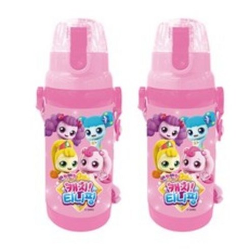 르번 반짝반짝 캐치 티니핑 안심락원터치물병, 혼합색상, 470ml, 2개