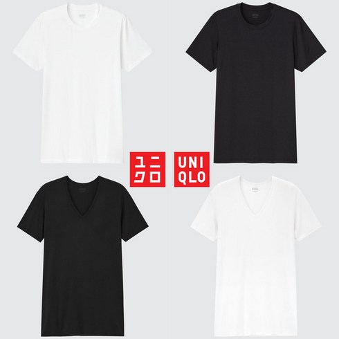 일본 UNIQLO 유니클로 히트텍 멘즈 남자 히트텍 크루넥 브이넥 반팔